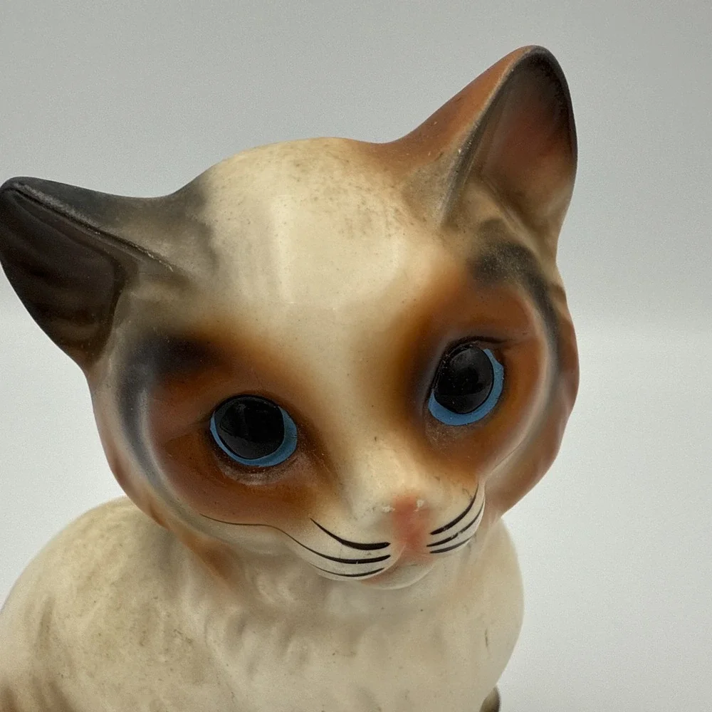Vintage Norleans Ceramic Orange Cat With Blue Eyes Made in Japan 5